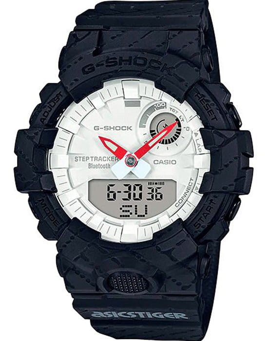 Casio Casio G-Shock GBA-800AT-1A G-SQUAD GBA-800AT-1A электронные мужские часы белый циферблат, браслет пластик — вид спереди