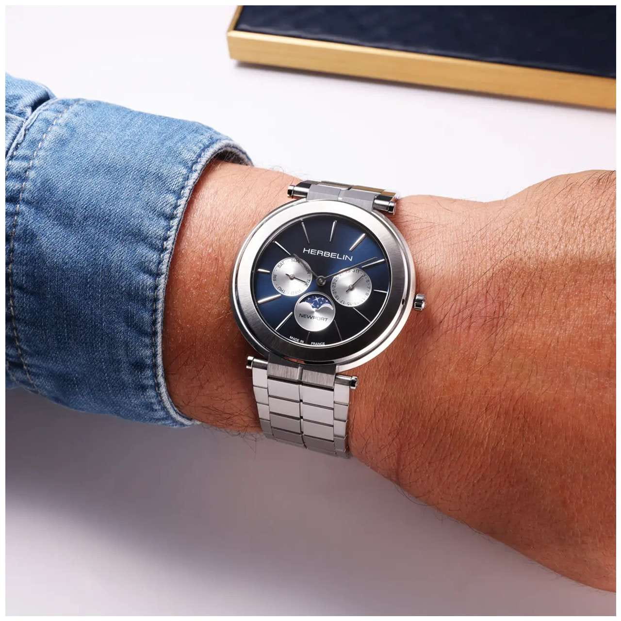 Herbelin Herbelin Newport Slim 12722B25 , наручные мужские часы фото под углом